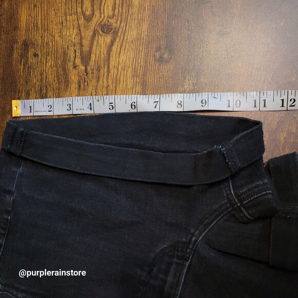 American Eagle Super Hi Rise Shortie Sz 14 Super Super Stretch Black Wash Denim - Picture 10 of 11